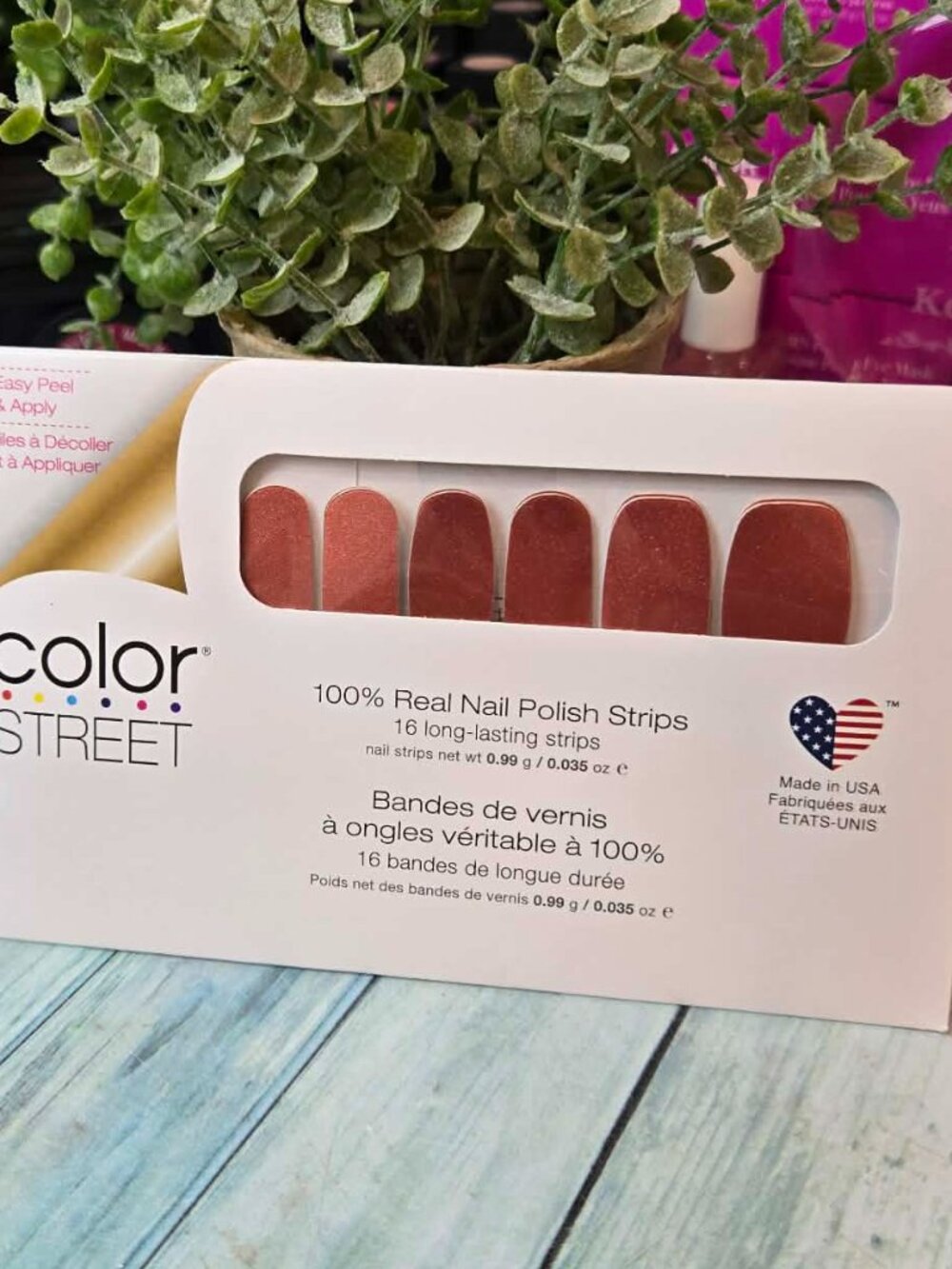 Color Street Golden Orange Press on Nail Design
